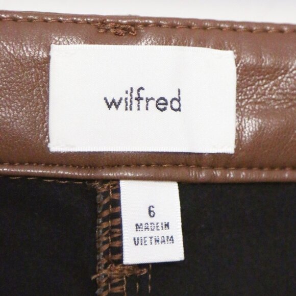 Wilfred Aritzia Beatrix Pants in Cognac Vegan Faux Leather Flared Pants 6 $148 - Picture 7 of 16